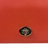 Coach Coral Red Leather Legacy Penny Shoulder Bag