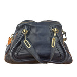 Chloe Night Blue Leather Medium Paraty Military Hand/Shoulder Bag