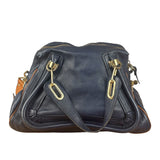 Chloe Night Blue Leather Medium Paraty Military Hand/Shoulder Bag