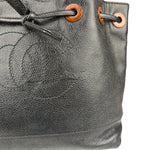 Chanel Black Caviar CC Drawstring Tote Bag 2002