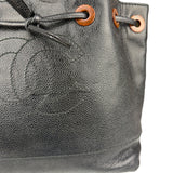 Chanel Black Caviar CC Drawstring Tote Bag 2002