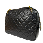 Chanel Black Quilted Lambskin Camera Bag 1989