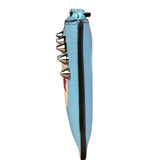 Fendi Monsters Blue Leather Key Wallet