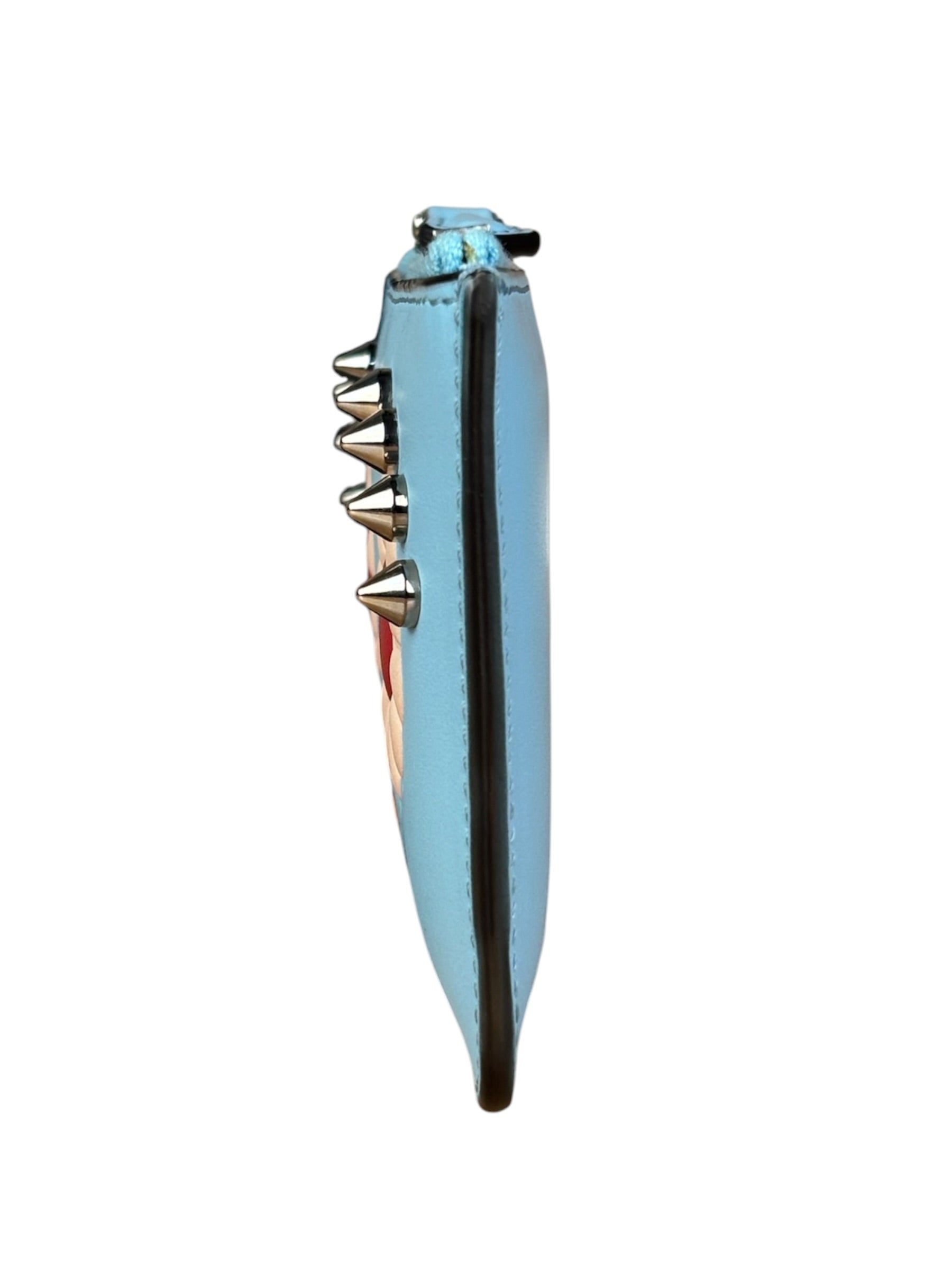 Fendi Monsters Blue Leather Key Wallet