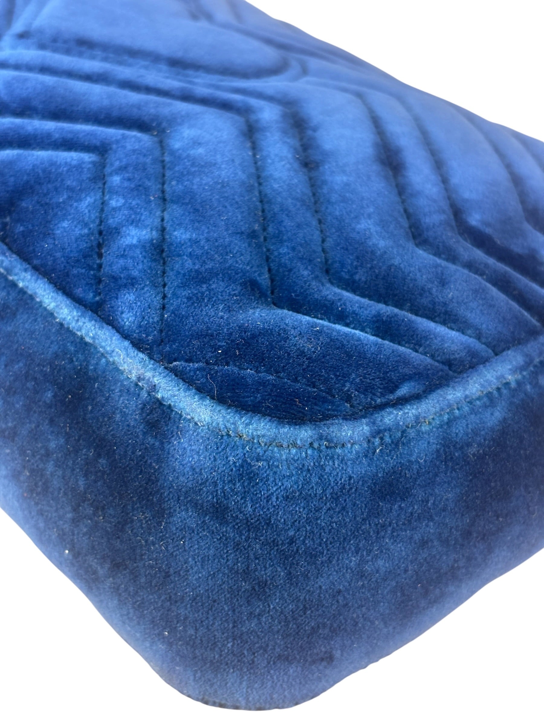 Gucci GG Blue Velvet Marmont Shoulder Bag