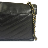 Chanel Black Calfskin Chevron Envelop Flap Bag 2019