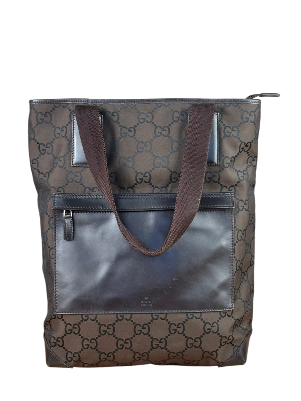Gucci GG Nylon Tote Bag Brown Monogram Canvas