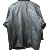 Vintage Black Leather Blazer Coat