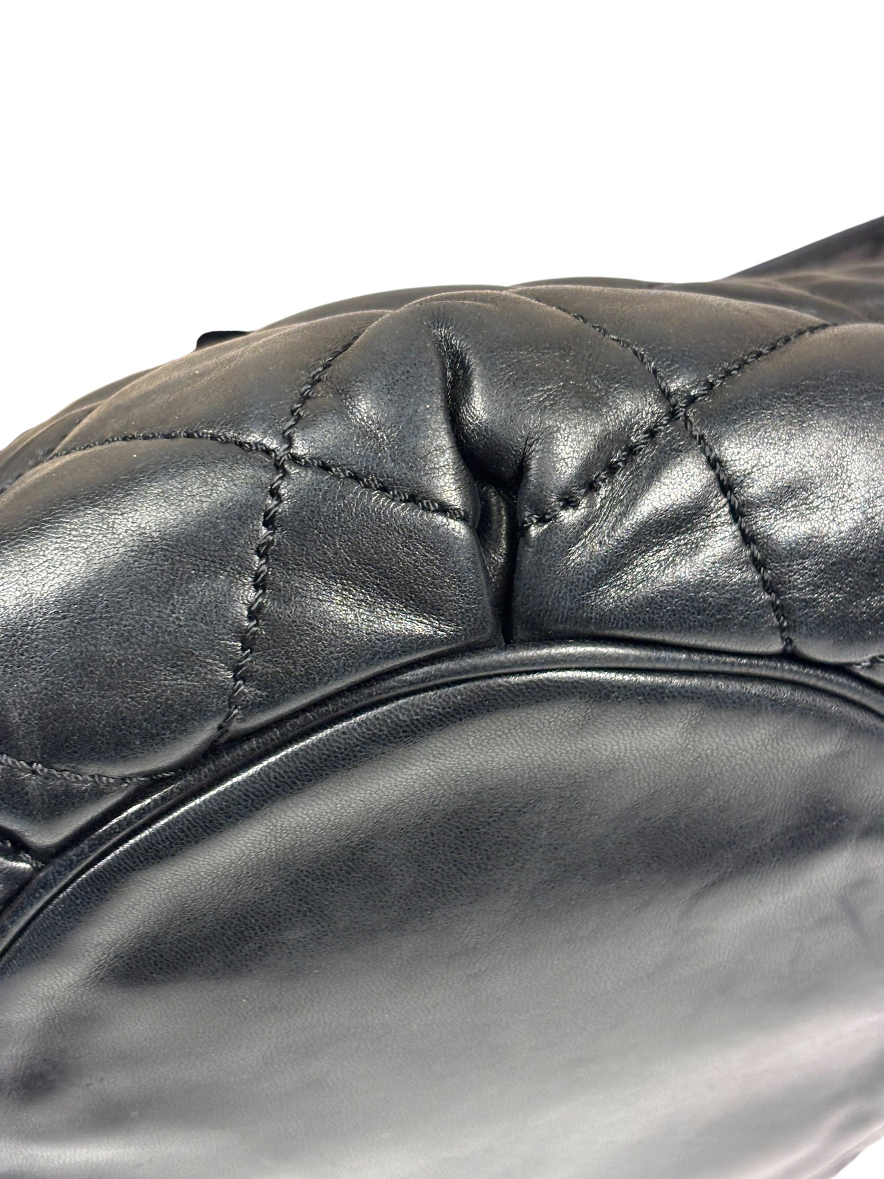 Chanel Black Quilted Lambskin Cloudy Bundle Hobo 2005