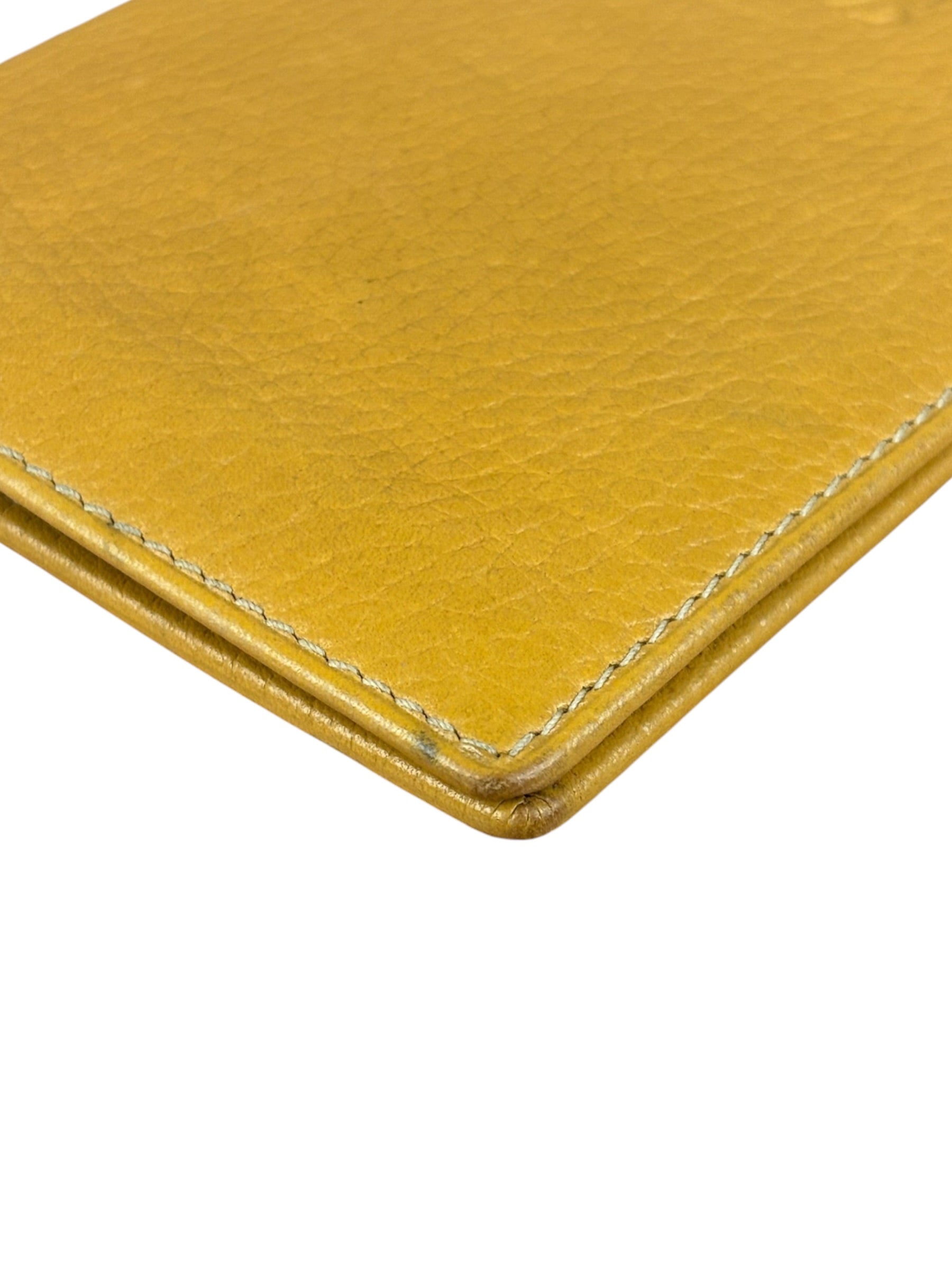 Loewe Yellow Leather Anagram Slim Bifold Long Wallet