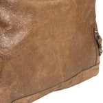 Balenciaga Brown Lambskin Day Moto Hobo Bag