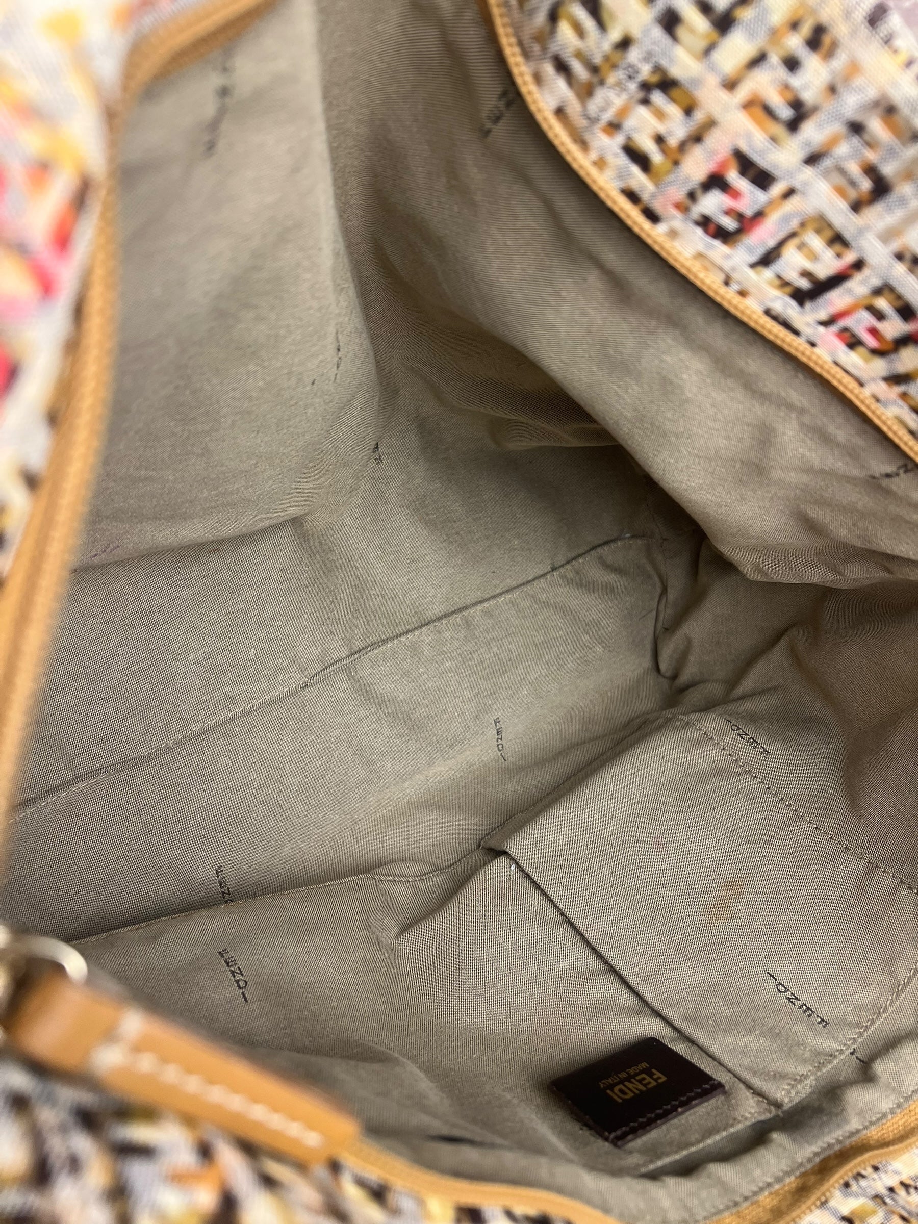 Fendi FF Floral Zucchino Shoulder Tote
