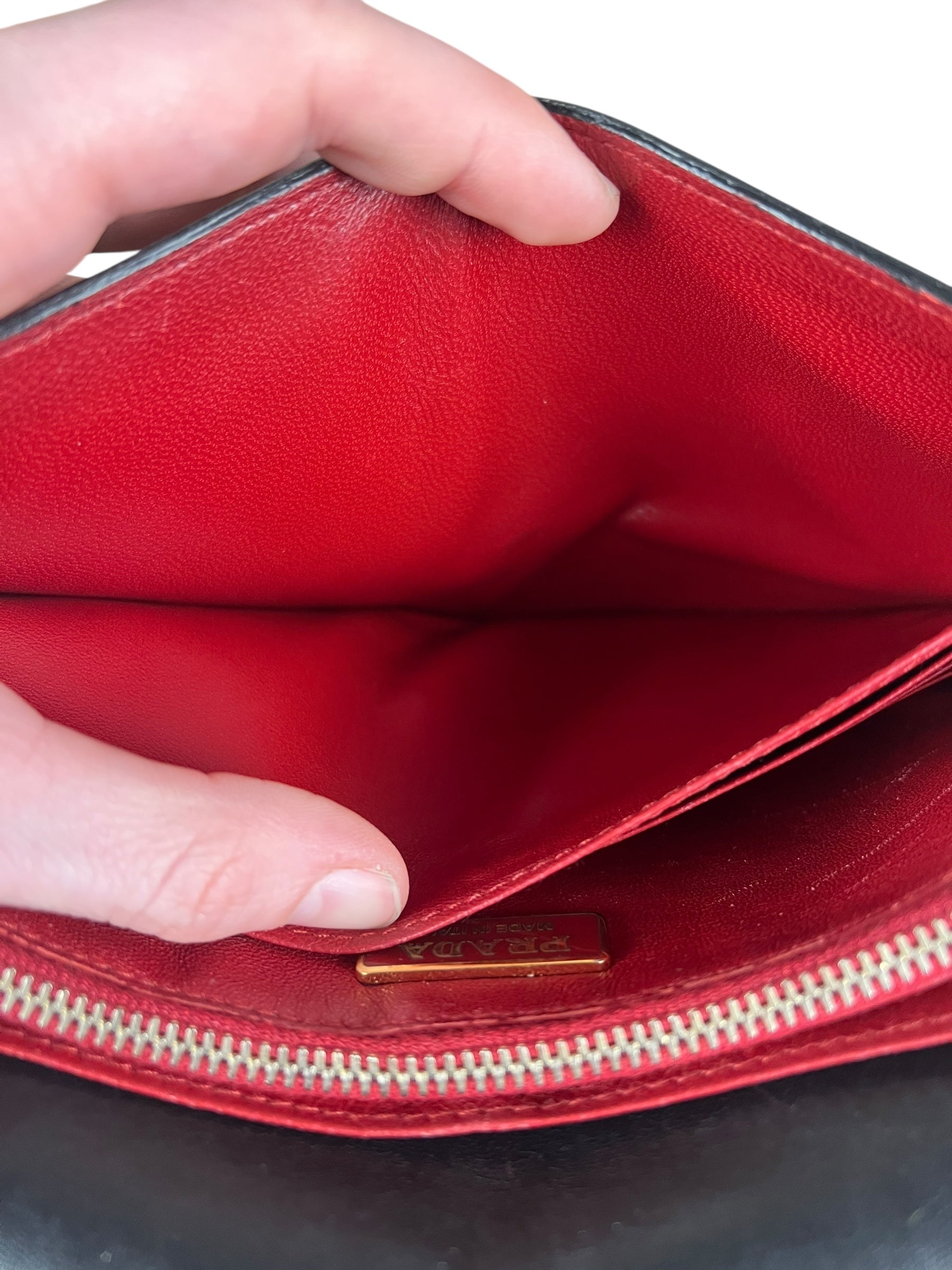 Prada Saffiano Lux Bow Crossbody Wallet