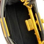 Fendi Black Leather Nano Peekaboo Two-Way Bag