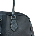 Prada Vintage Black Canvas Leather Trim Bowler Shoulder Bag