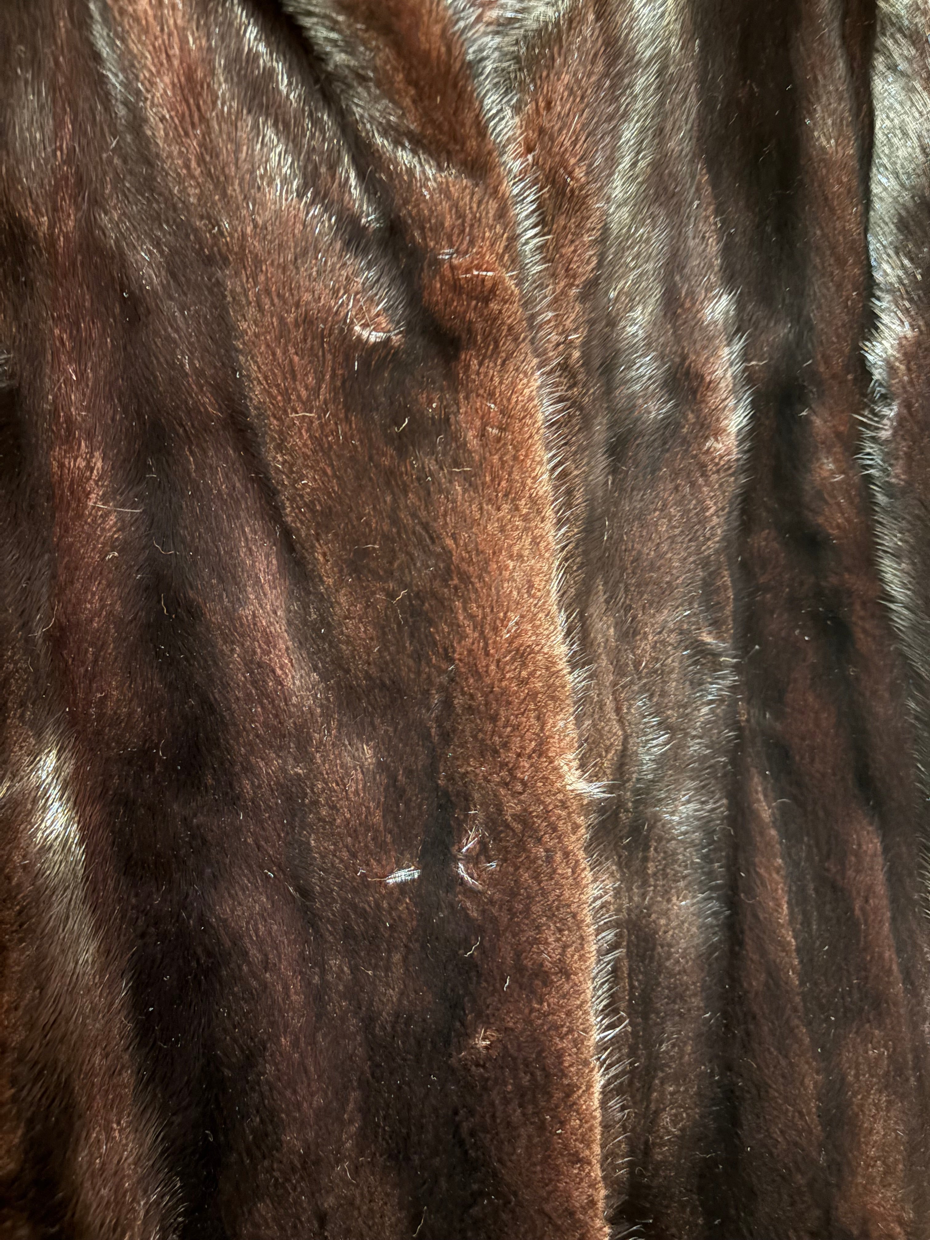 Saga Mink Vintage Darkest Brown Mink Fur Long Coat