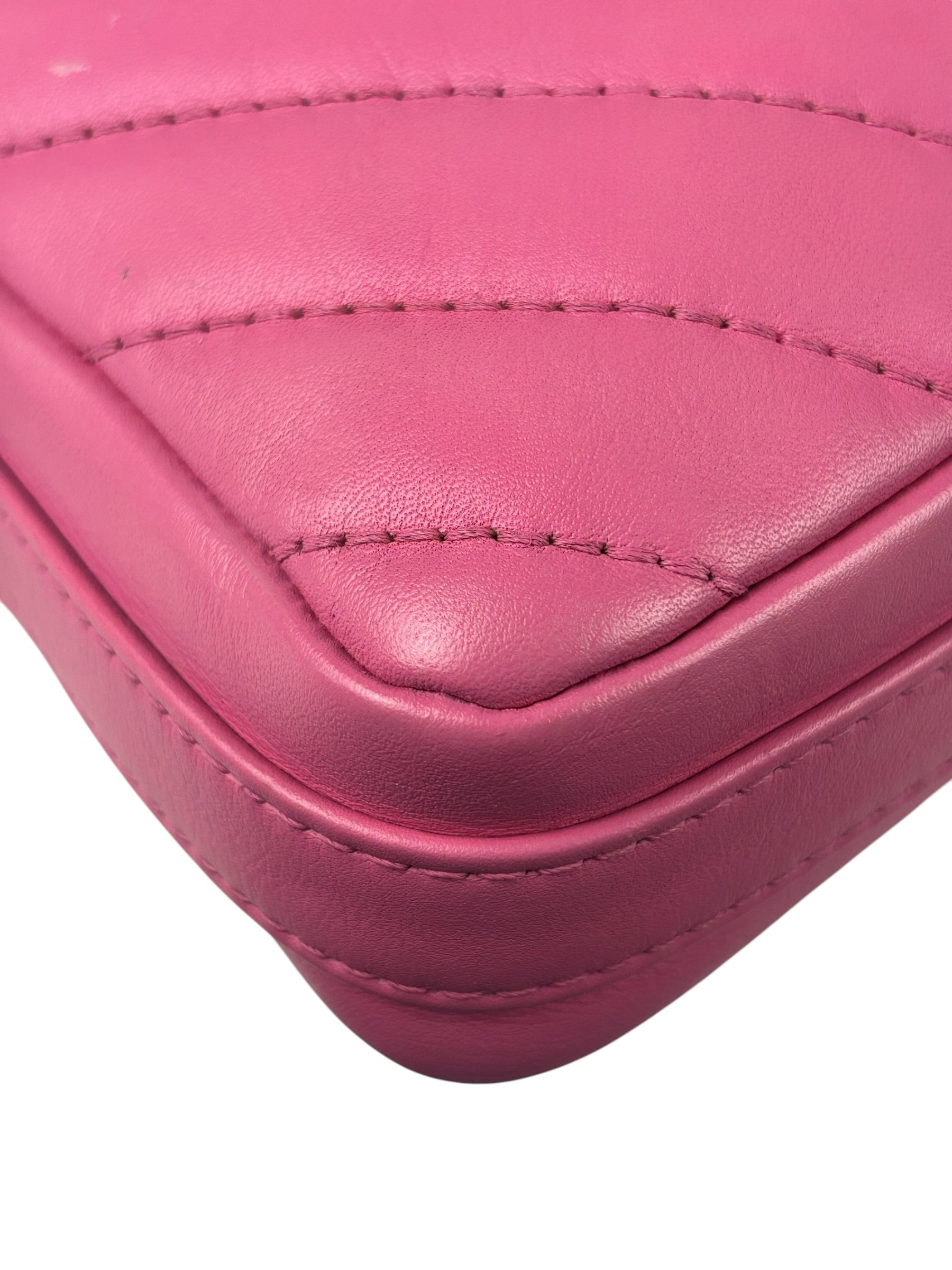 Chanel Pink Chevron Leather Promenade Chain Shoulder Bag 2018