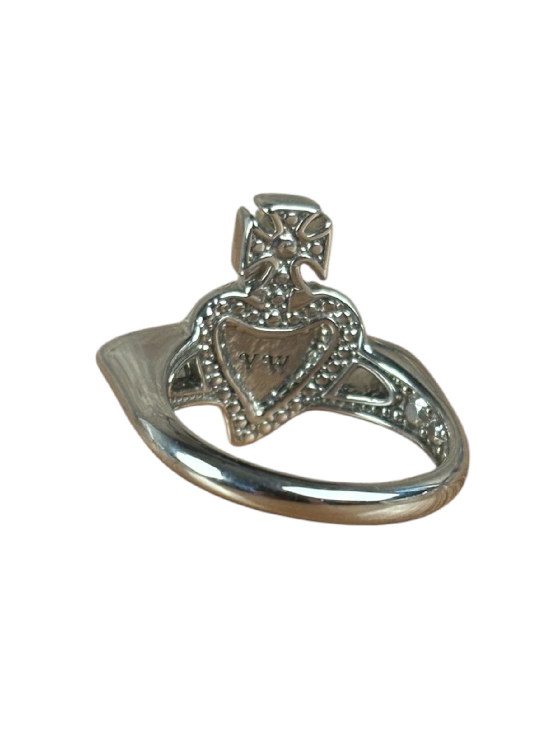 Vivienne Westwood Silver Diamante Red Enamel Ring