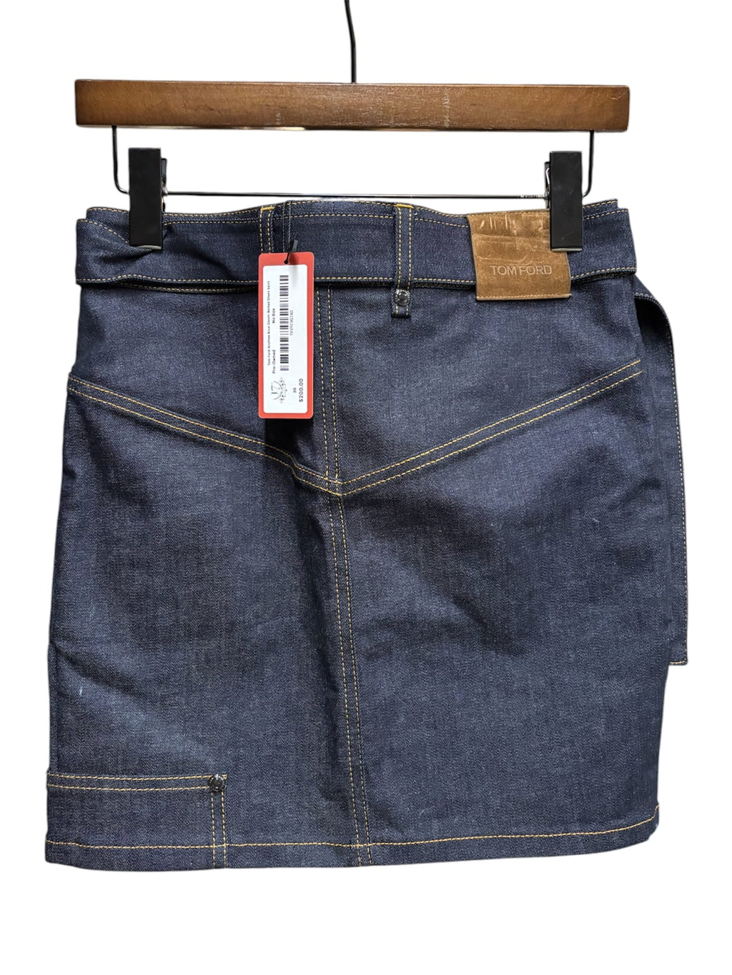 Tom Ford Archive Blue Denim Belted Short Skirt