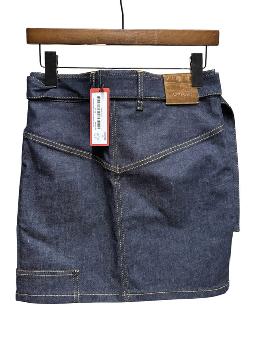 Tom Ford Archive Blue Denim Belted Short Skirt