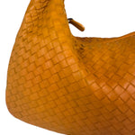 Bottega Veneta Orange Leather Intercciato Hobo Bag