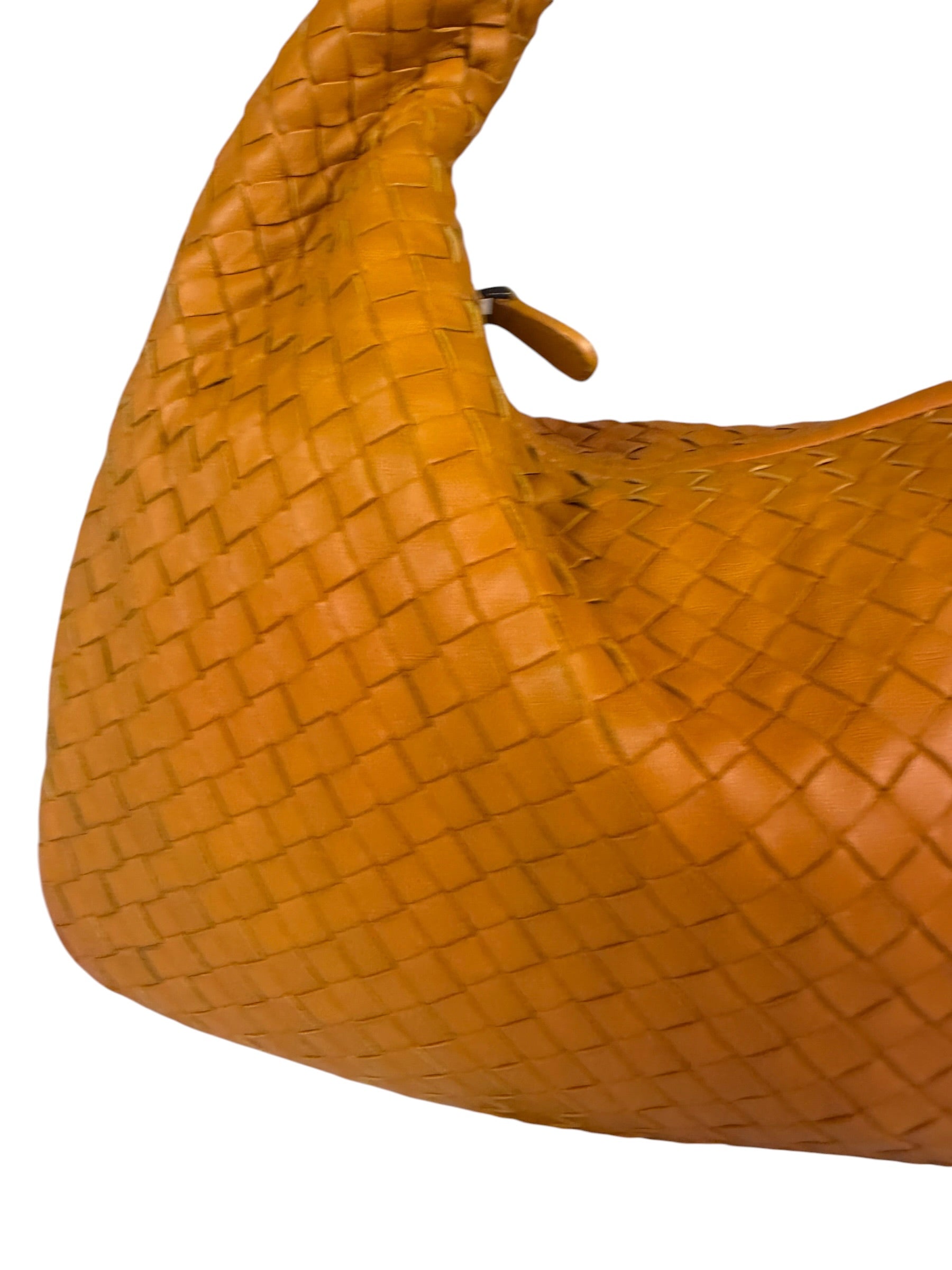 Bottega Veneta Orange Leather Intercciato Hobo Bag