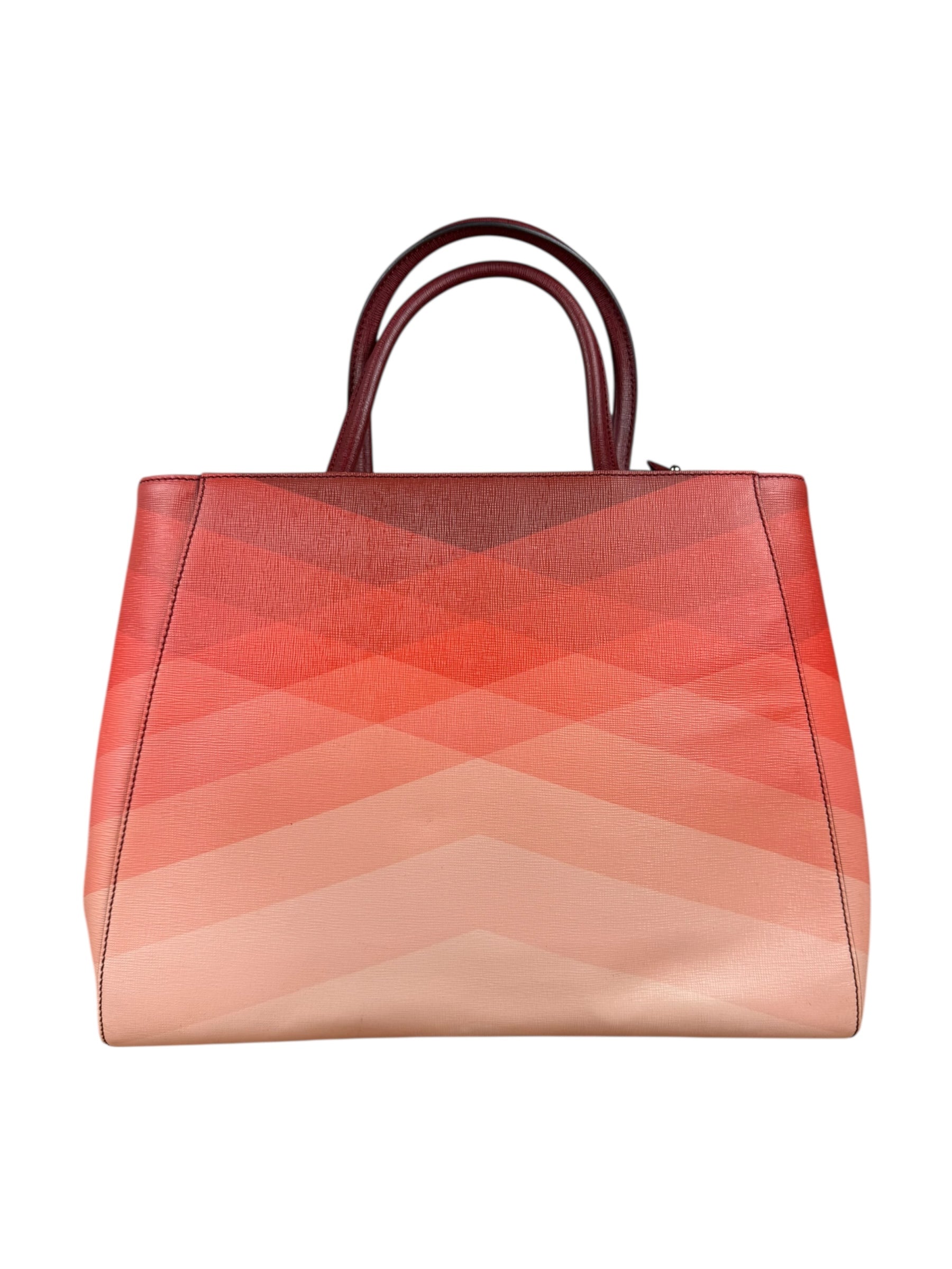 Fendi 2Jours Red Geometric Medium Tote