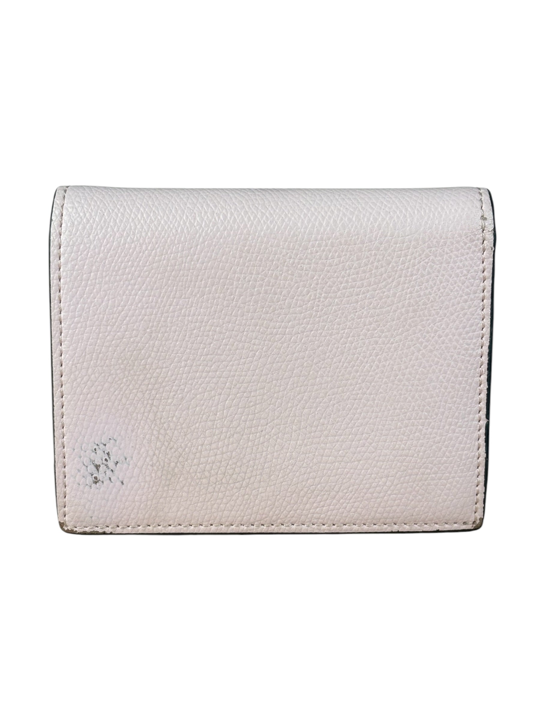 Fendi Light Pink Leather F Logo Snap Wallet