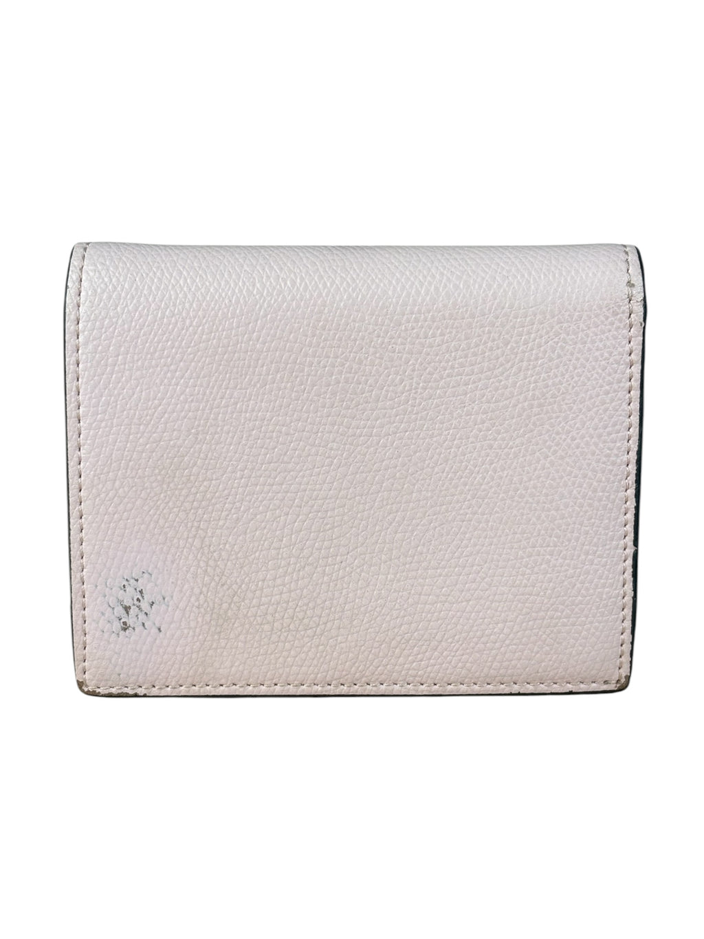 Fendi Light Pink Leather F Logo Snap Wallet