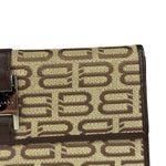 Balenciaga Vintage Brown Canvas Logo Long Wallet