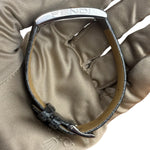 Fendi Tank White Dial Grey Croc Strap