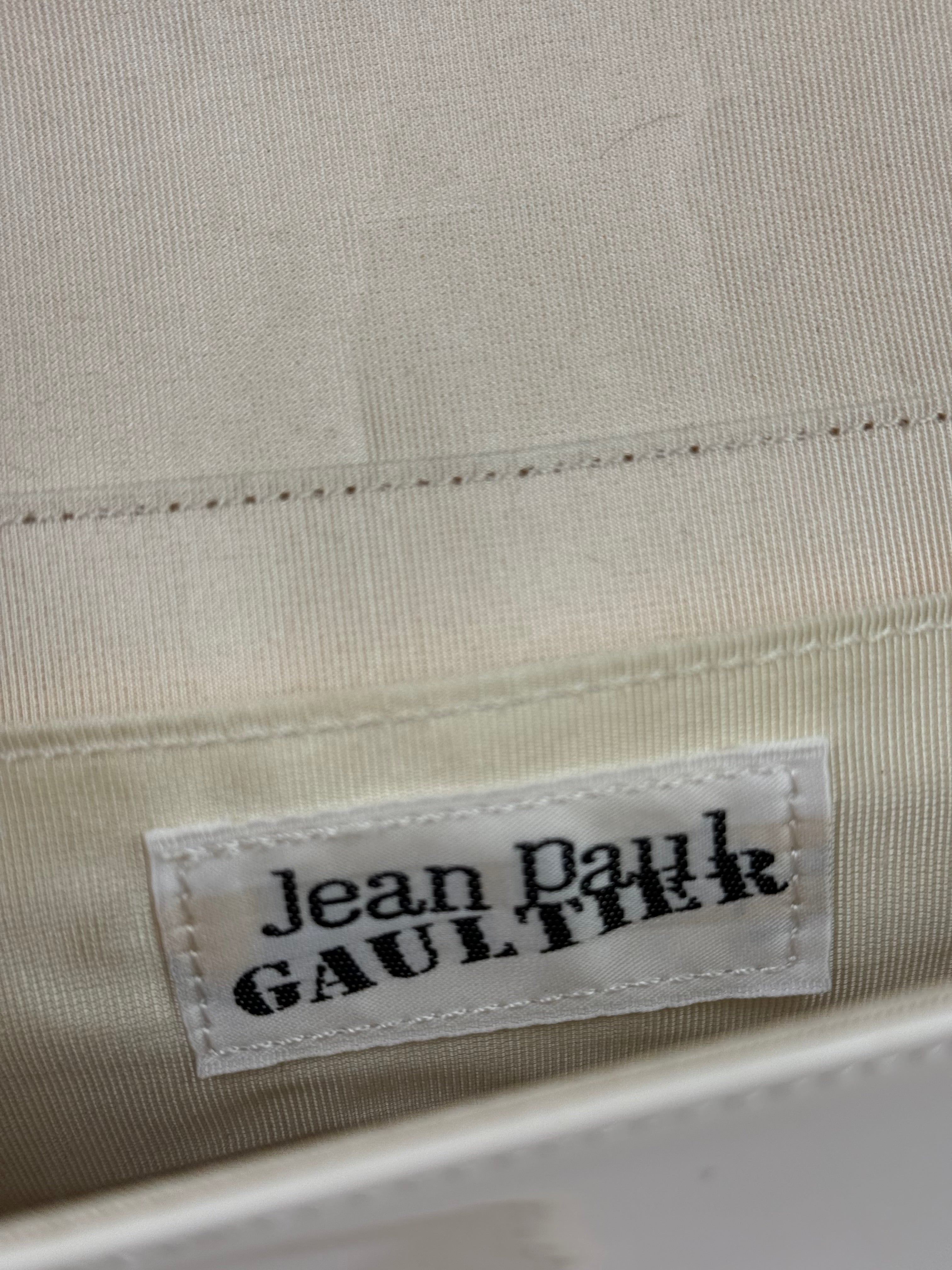 Jean Paul Gautier White Patent Leather Clutch Wallet