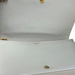 YSL White Chevron Quilted Babylone Chain Flap Shoulder Bag