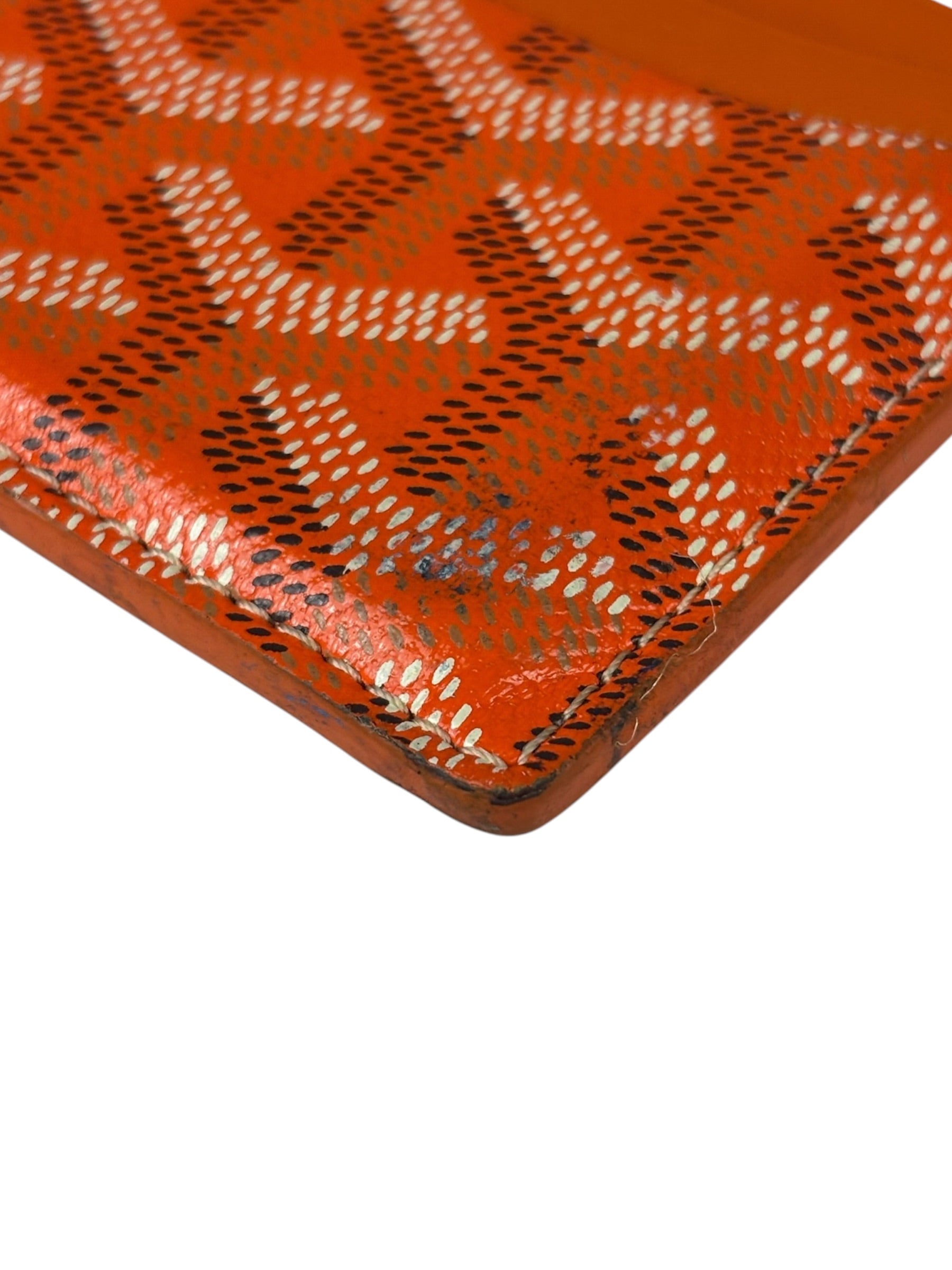 Goyard Orange Leather Saint Sulpice Cardholder