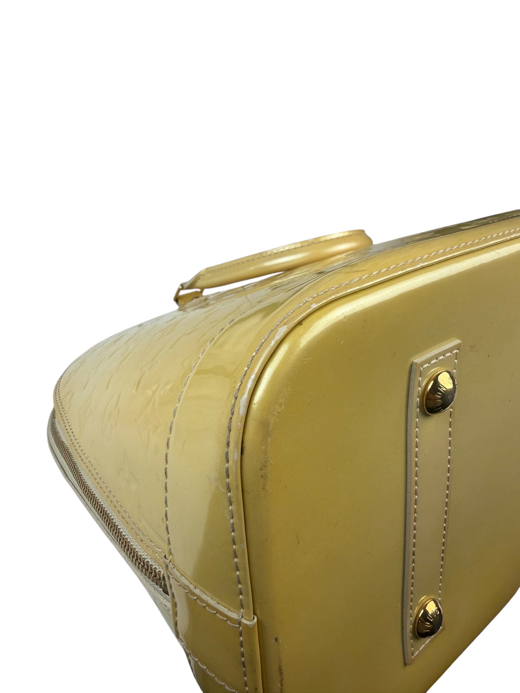 Louis Vuitton Yellow Monogram Vernis Alma Handbag
