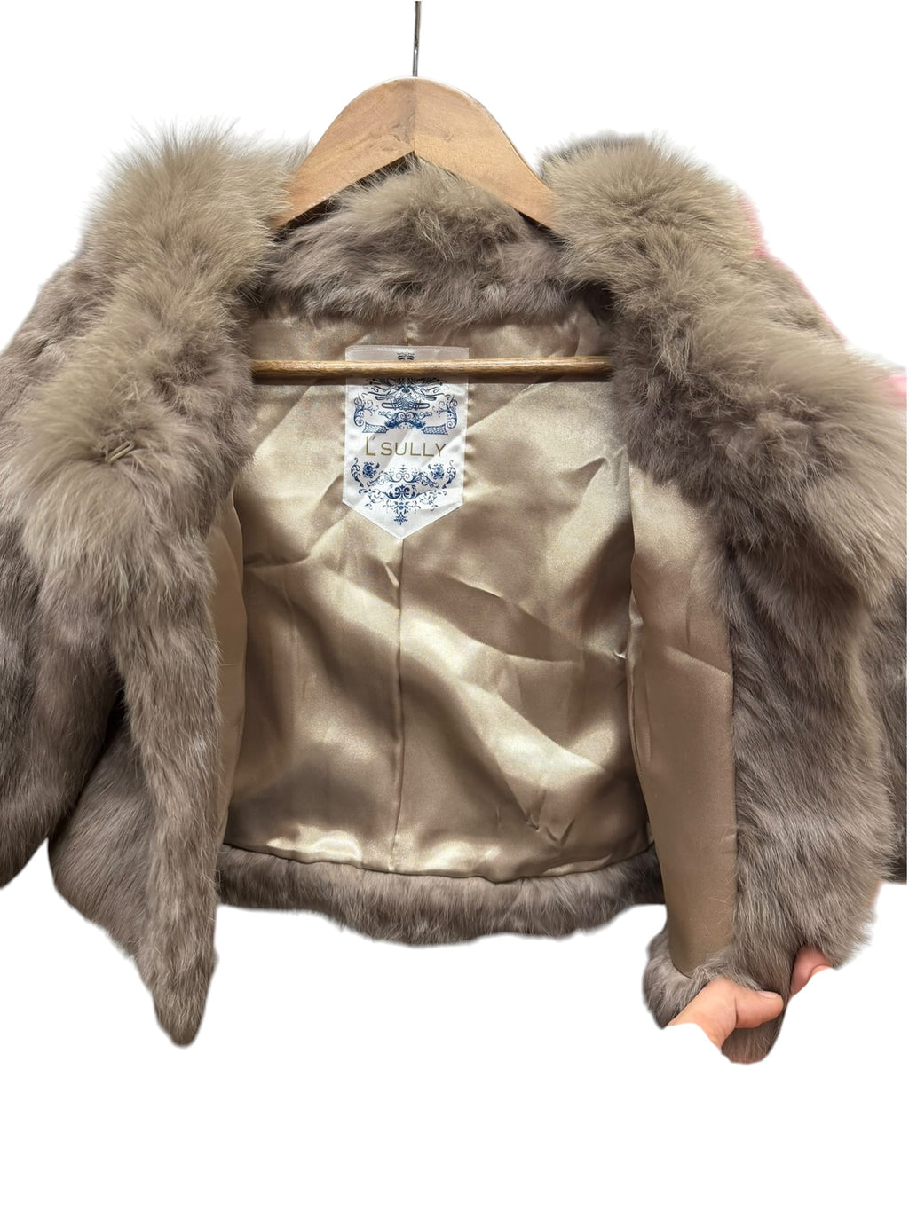 Vintage L'Sully Grey Blue Fox/Rabbit Fur Toddler Coat
