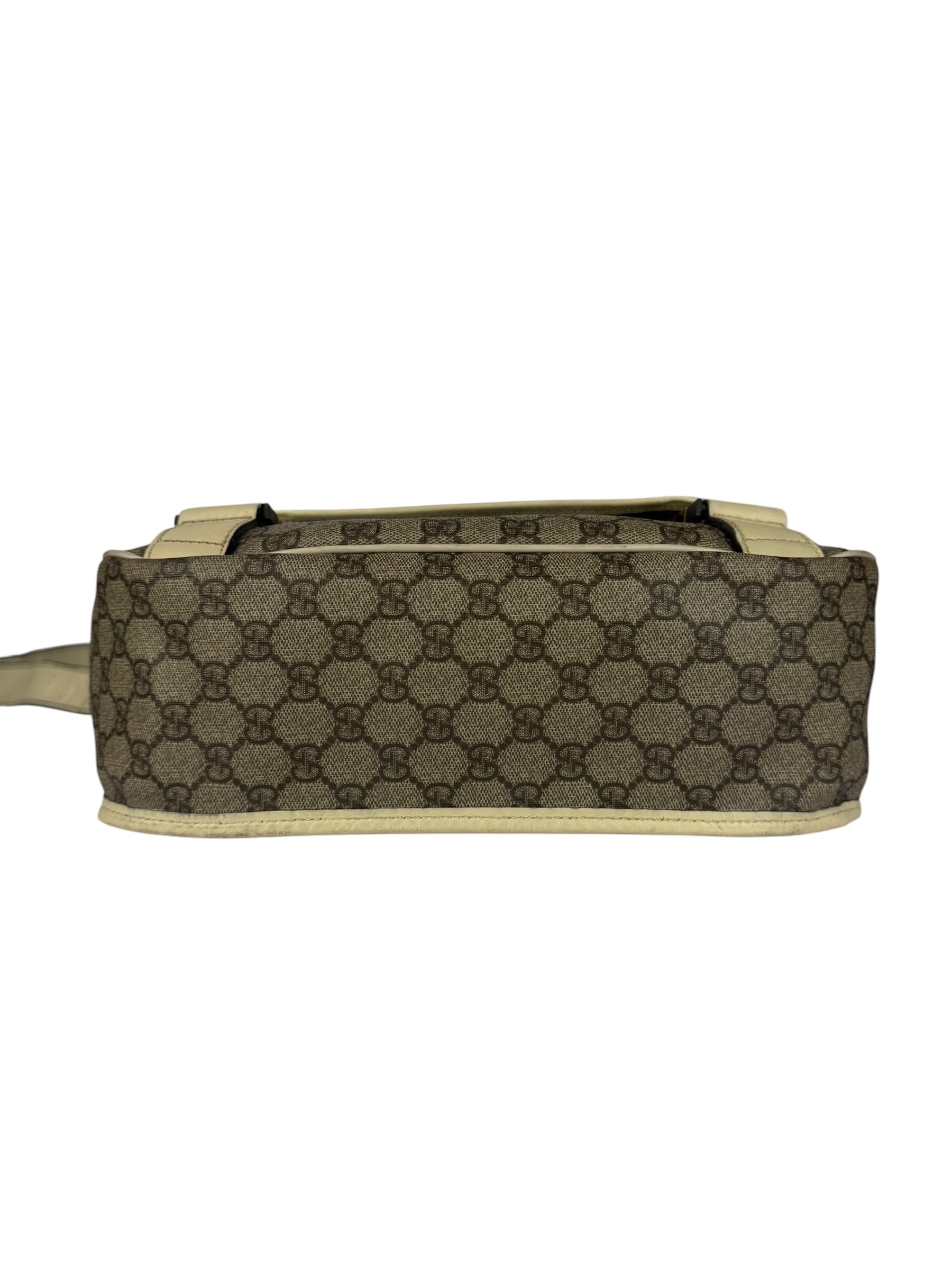 Gucci GG Leather Lined Flap Messenger Bag