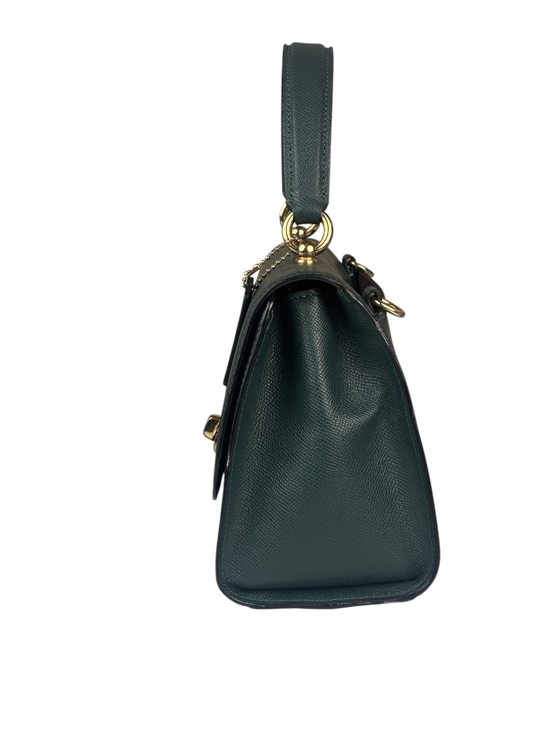 Coach Teal Crossgrain Leather Tilly Satchel 23 Two-Way Bag