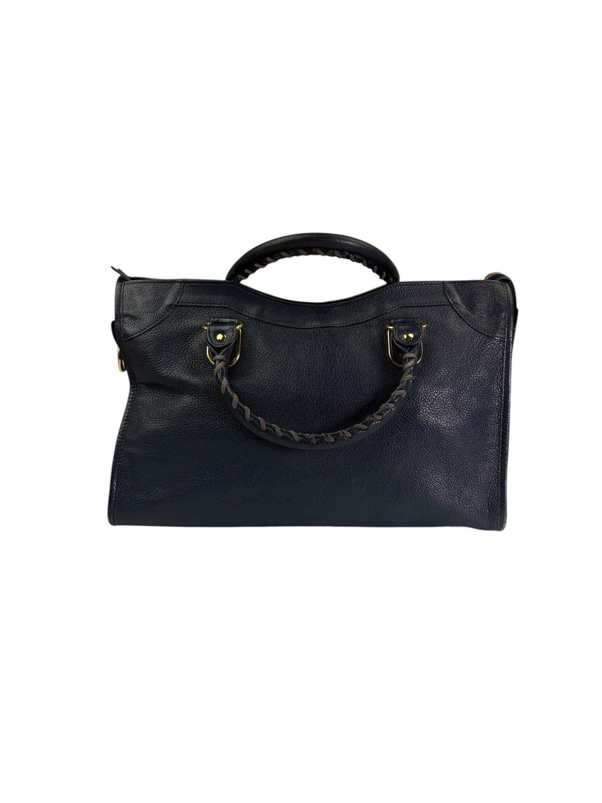 Balenciaga Navy Leather Velo Moto Two-Way Bag