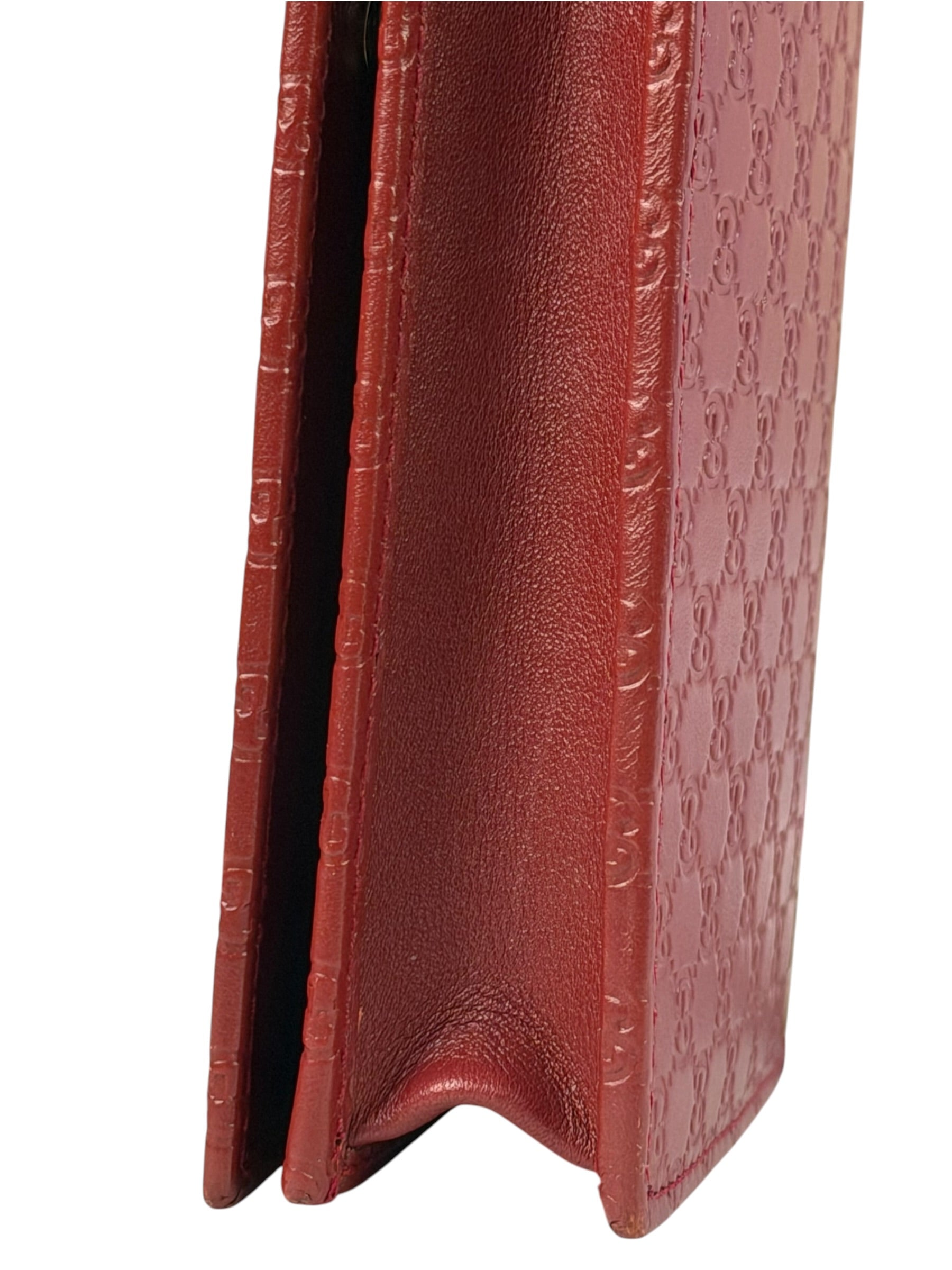 Gucci Red Micro GG Leather Crossbody Wallet