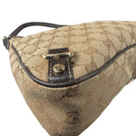 Gucci Brown Leather Trim Abbey D Ring Shoulder Bag