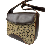 Celine Brown Leather Trim C Macadam Hobo Bag