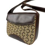Celine Brown Leather Trim C Macadam Hobo Bag