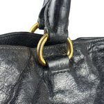 Prada Vintage Black Shine Leather Vitello Daino Tote