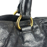 Prada Vintage Black Shine Leather Vitello Daino Tote