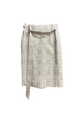 Burberry London Grey Check Belted Mid-Length Skirt