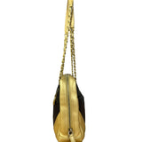 Chanel V Stitch Chevron Leather Black/Gold Chain Shoulder Bag 2014