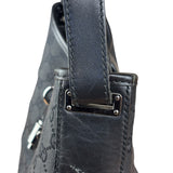 Gucci Vintage Leather Trim GG Canvas Jackie Piston Hobo Bag