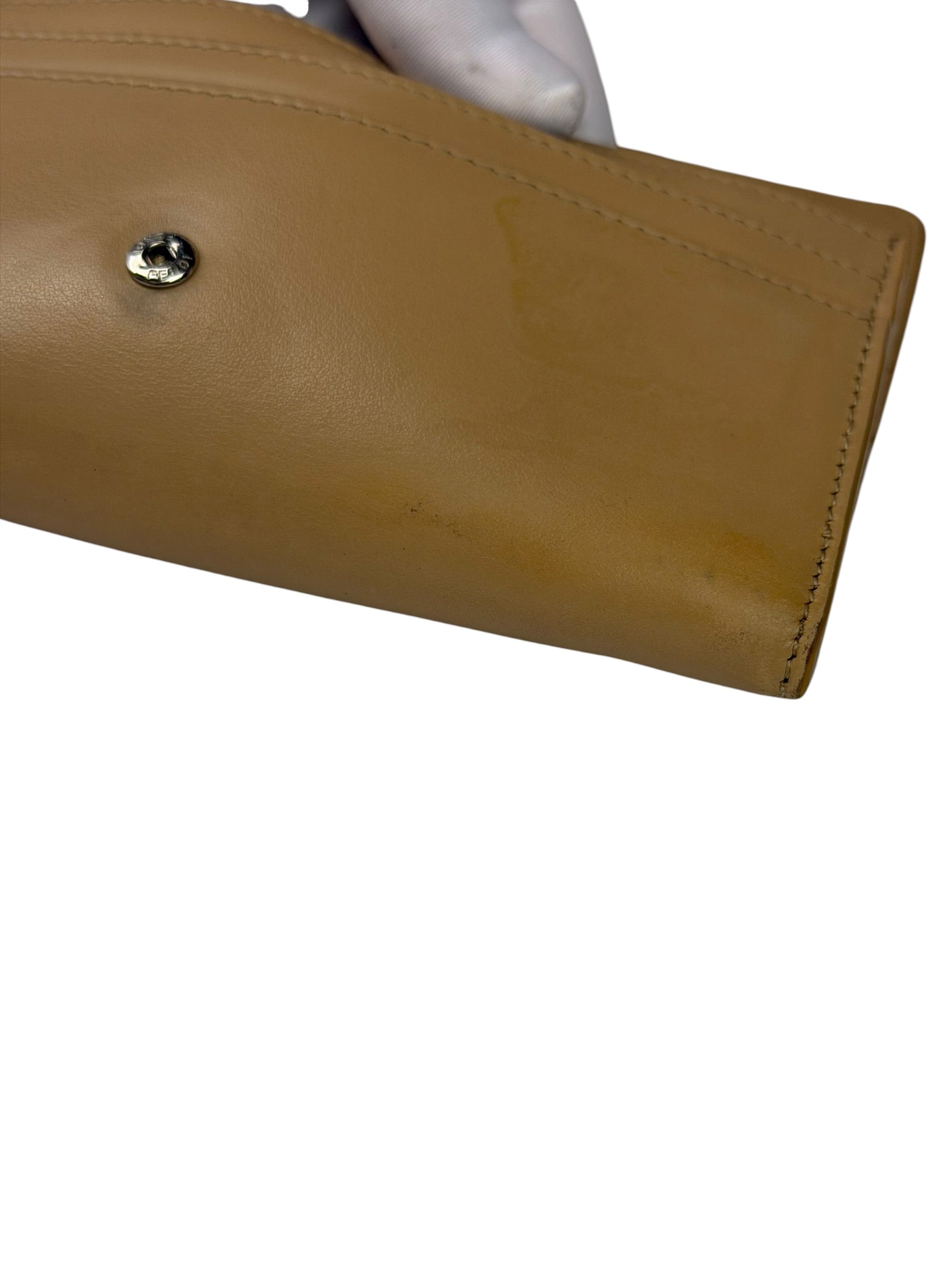 Fendi Beige Monster Face Leather Long Wallet