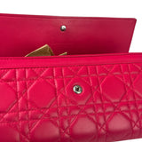 Christian Dior Pink Quilted Lambskin Lady Dior Wallet On Chain